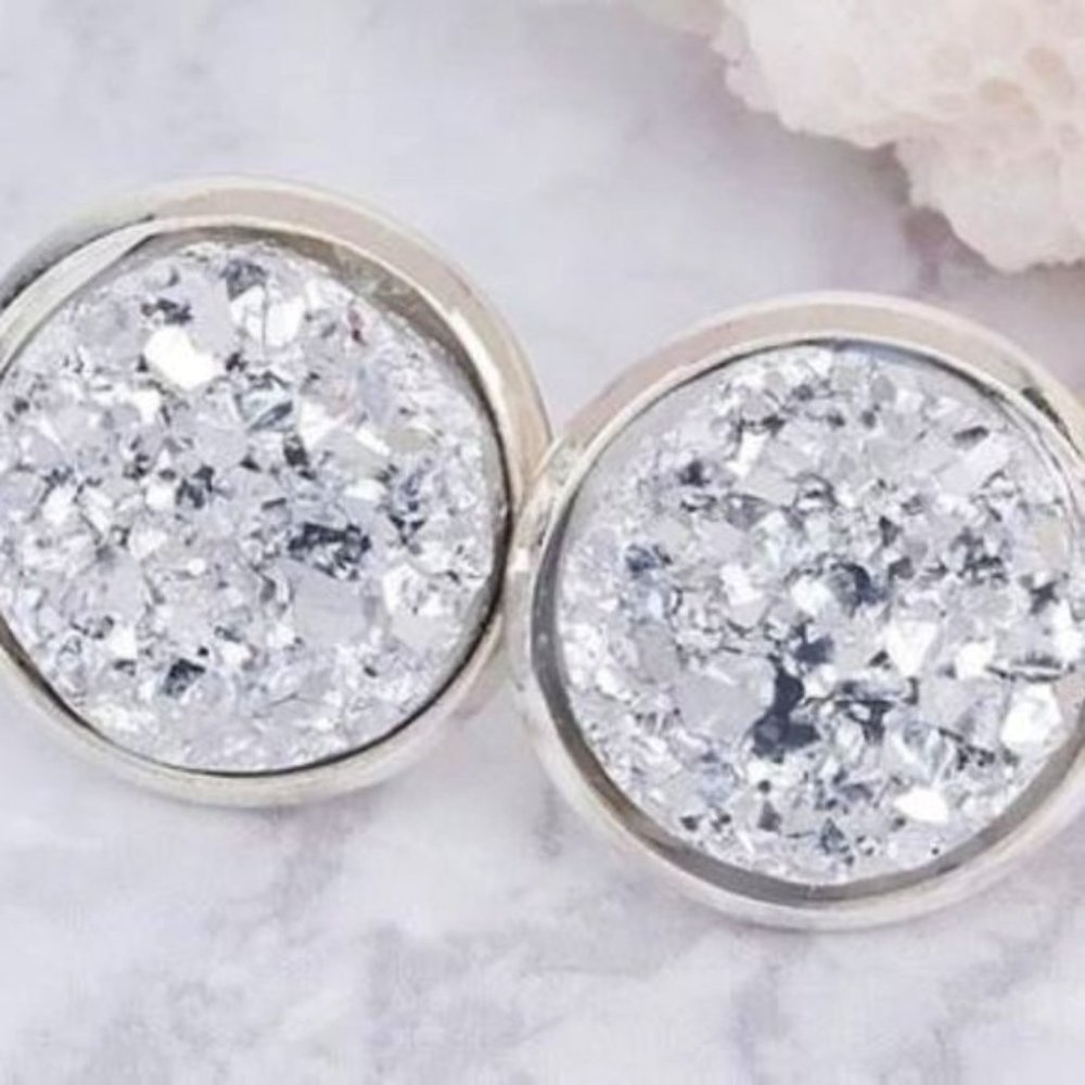 Druzy Earring Set - CZ Stone.